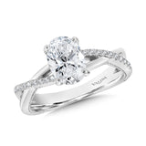 Crisscross & Milgrain-Beaded Hidden Accents Diamond Engagement Ring