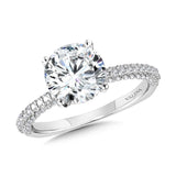 Three-Row Pave-Illusion & Hidden Halo Diamond Engagement Ring