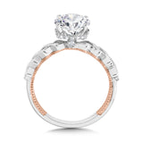 Stackable Two-Tone & Milgrain-Beaded Diamond Collar Engagement Ring