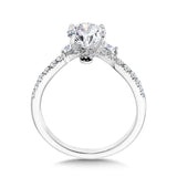Marquise-Accented & Diamond-Prong Chevron Engagement Ring