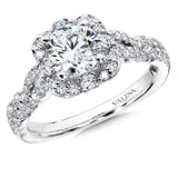 Floral Shape Halo Diamond Engagement Ring