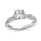 crisscross Straight Diamond Engagement Ring