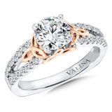 White & Rose Gold Diamond Engagement Ring
