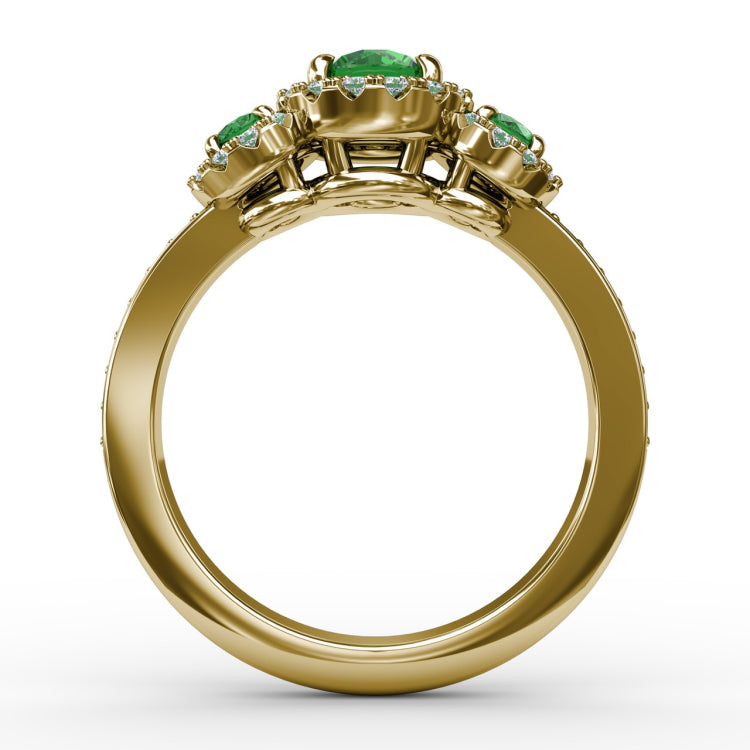 Rose Gold Color Radiant Cut EVN Stone Ring Set from Black Diamonds New York