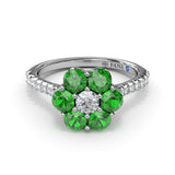 Blossoming Emerald And Diamond Ring