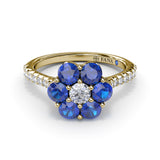 Blossoming Sapphire And Diamond Ring