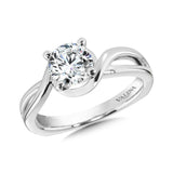Polished twist engagement ring in 14k white gold.