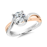 Polished twist engagement ring in 14k White & Rose Gold.