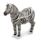 Luxury Giftware Pewter Bejeweled Crystals Silver-tone Enameled ZACH Zebra Trinket Box with Matching 18 Inch Necklace