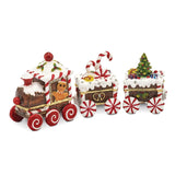 Luxury Giftware Pewter Bejeweled Crystals Gold-tone Enameled CANDY CANE Train Trinket Box with Matching 18 Inch Necklace