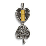 ALWAYS IN MY HEART Silver-tone Antiqued Heart Locket Memorial with Brass Ash Holder 24 inch Necklace with Message Card