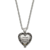 I'LL HOLD YOU IN MY HEART Silver-tone Heart Locket Memorial with Brass Ash Holder 24 inch Necklace with Message Card