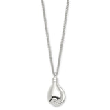 Silver-plated No Tears In Heaven Memorial Urn Ash Holder Pendant 23.5 inch Necklace with Poem