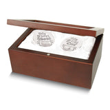 Babys MY FIRST TOOTH and MY FIRST CURL Silver-plated Keepsake wooden Box Set