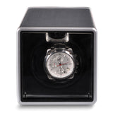 Rotations Silver Metal Velveteen Lined Single Watch Winder (AC or Batteries)