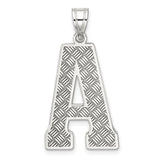 Sterling Silver Rhodium-plated Letter A Initial Pendant