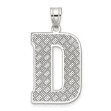 Sterling Silver Rhodium-plated Letter D Initial Pendant