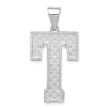 Sterling Silver Rhodium-plated Letter T Initial Pendant