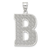 Sterling Silver Rhodium-plated Letter B Initial Pendant