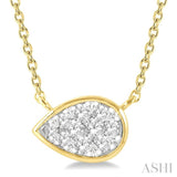 1/6 Ctw Pear Shape Lovebright Diamond Necklace in 14K Yellow and White Gold