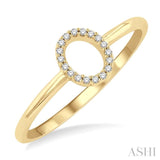 1/20 Ctw Initial 'O' Round Cut Diamond Fashion Ring in 10K Yellow Gold
