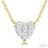 1/4 Ctw Lovebright Diamond Heart Necklace in 14K Yellow and White Gold