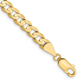 14K 8 inch 5.25mm Open Concave Curb with Lobster Clasp Bracelet