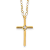 14k Madi K .01ct Diamond Cross Necklace