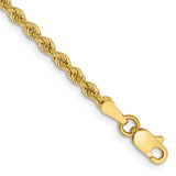 14K 7 inch 2.5mm Regular Rope with Lobster Clasp Chain