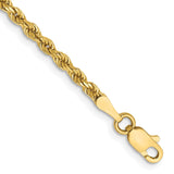 14K 7 inch 2.25mm Diamond-cut Rope with Lobster Clasp Chain