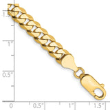 14K 7 inch 6.25mm Flat Beveled Curb with Lobster Clasp Bracelet