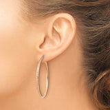 14K Rose Gold Knife Edge Diamond-cut Hollow Hoop Earrings