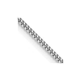 14K White Gold 18 inch 1.4mm Curb  with Spring Ring Clasp Pendant Chain