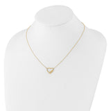 14K Polished Open Heart LOVE 17IN Plus .5 IN Ext. Necklace