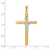 14k Two-Tone Polished Crucifix Pendant