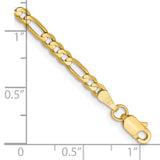 14K 8 inch 3mm Concave Open Figaro with Lobster Clasp Bracelet