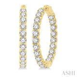 8 Ctw Inside-Out Round Cut Diamond Hoop Earrings in 14K Yellow Gold