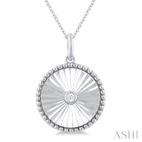 1/20 ctw Round Medallion Round Cut Diamond Pendant With Chain in Sterling Silver