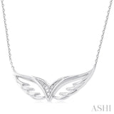 Silver Angel Wings Diamond Fashion Pendant