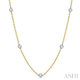 1 1/2 Ctw Round Cut Diamond Fashion Necklace in 14K Yellow and White Gold