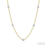 2 Ctw Round Cut Diamond Fashion Necklace in 14K Yellow and White Gold
