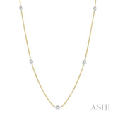 1/2 Ctw Round Cut Diamond Fashion Necklace in 14K Yellow and White Gold