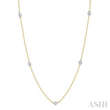 3/4 Ctw Round Cut Diamond Fashion Necklace in 14K Yellow and White Gold