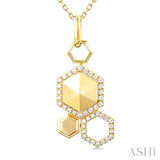 Hexagon Shape Diamond Fashion Pendant