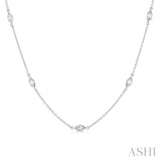 1 Ctw Marquise Cut Diamond Fashion Necklace in 14K White Gold