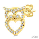 Owl Petite Diamond Fashion Earrings