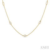 1 Ctw Emerald Cut Diamond Fashion Necklace in 14K Yellow Gold