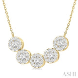 5 Stone Lovebright Essential Diamond Necklace