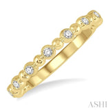 1/6 Ctw Ball Link Round Cut Diamond Stack Band in 14K Yellow Gold